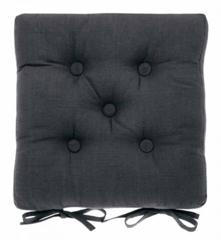 Iron Grey buttoned seat pad